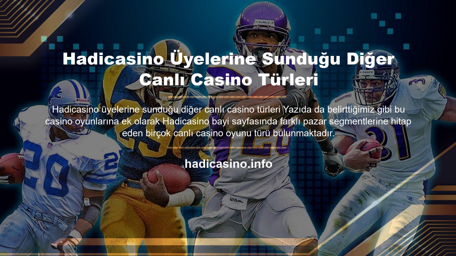 Hadicasino Üyelerine Sunduğu Diğer Canlı Casino Türleri