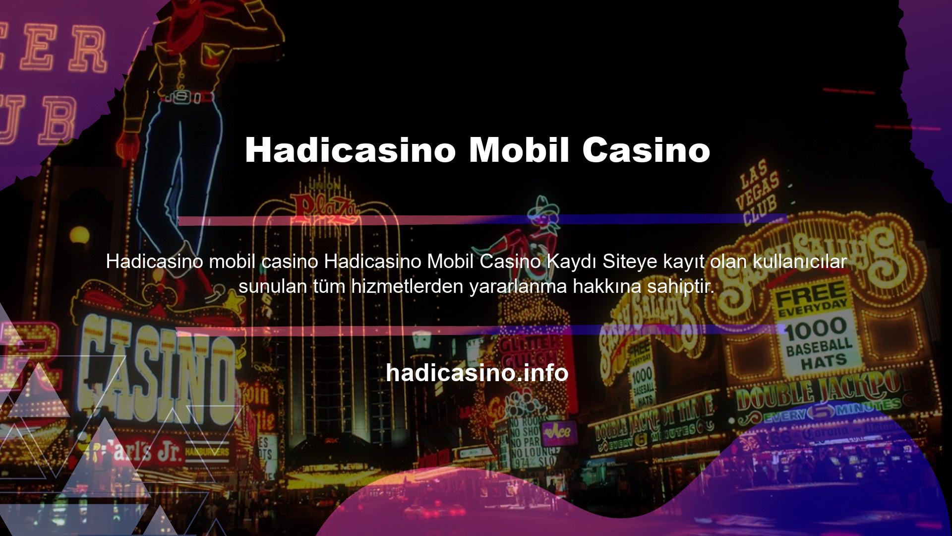 Hadicasino Mobil Casino